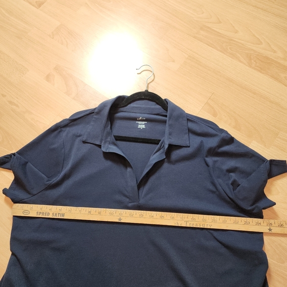 NWT J. Jill Fit Cotton Stretch Navy Blue Polo Short Sleeve Shirt Size 2X - Picture 8 of 13